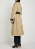 Joseph Zaman Belted Leather and Cotton Coat Camel
