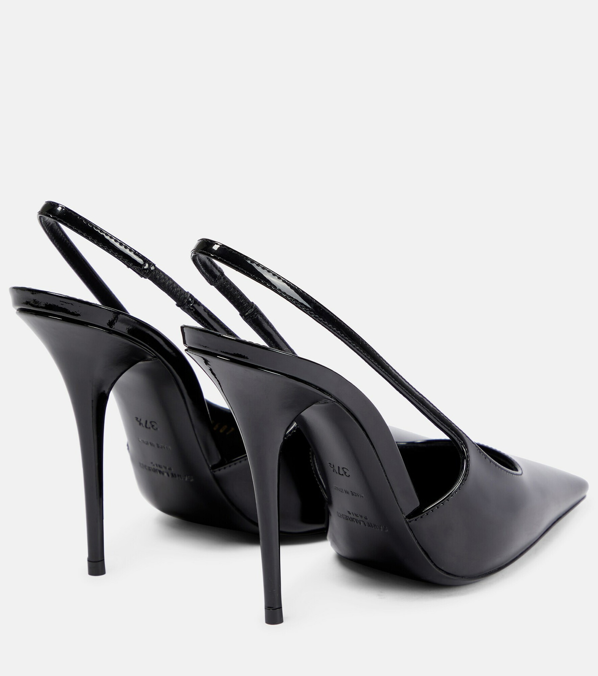 【送料込】Saint Laurent_110 patent leather slingback pumps SAINT LAURENT Patent Calfskin PVC Miller 110 Slingback Pumps