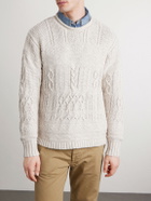 RRL - Cable-Knit Cotton, Linen and Silk-Blend Sweater - Neutrals