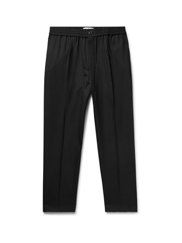 Photo: AMI PARIS - Tapered Cropped Pleated Virgin Wool Trousers - Black