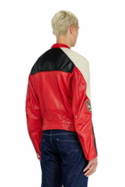 Diesel Biker jacket in colour-block perforated leather - Leather jackets Mens in Multicolor
