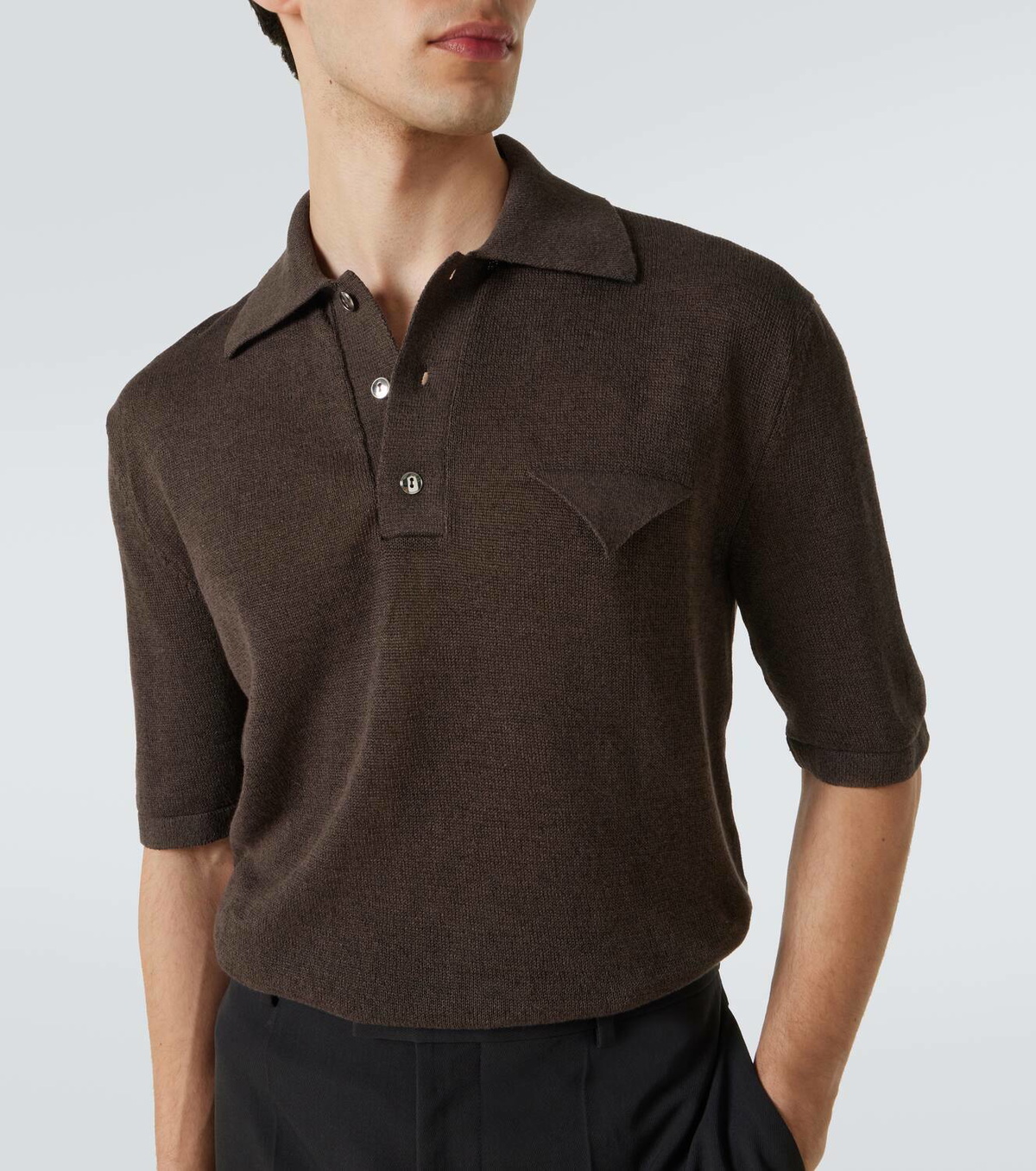 Bottega Veneta Linen polo shirt