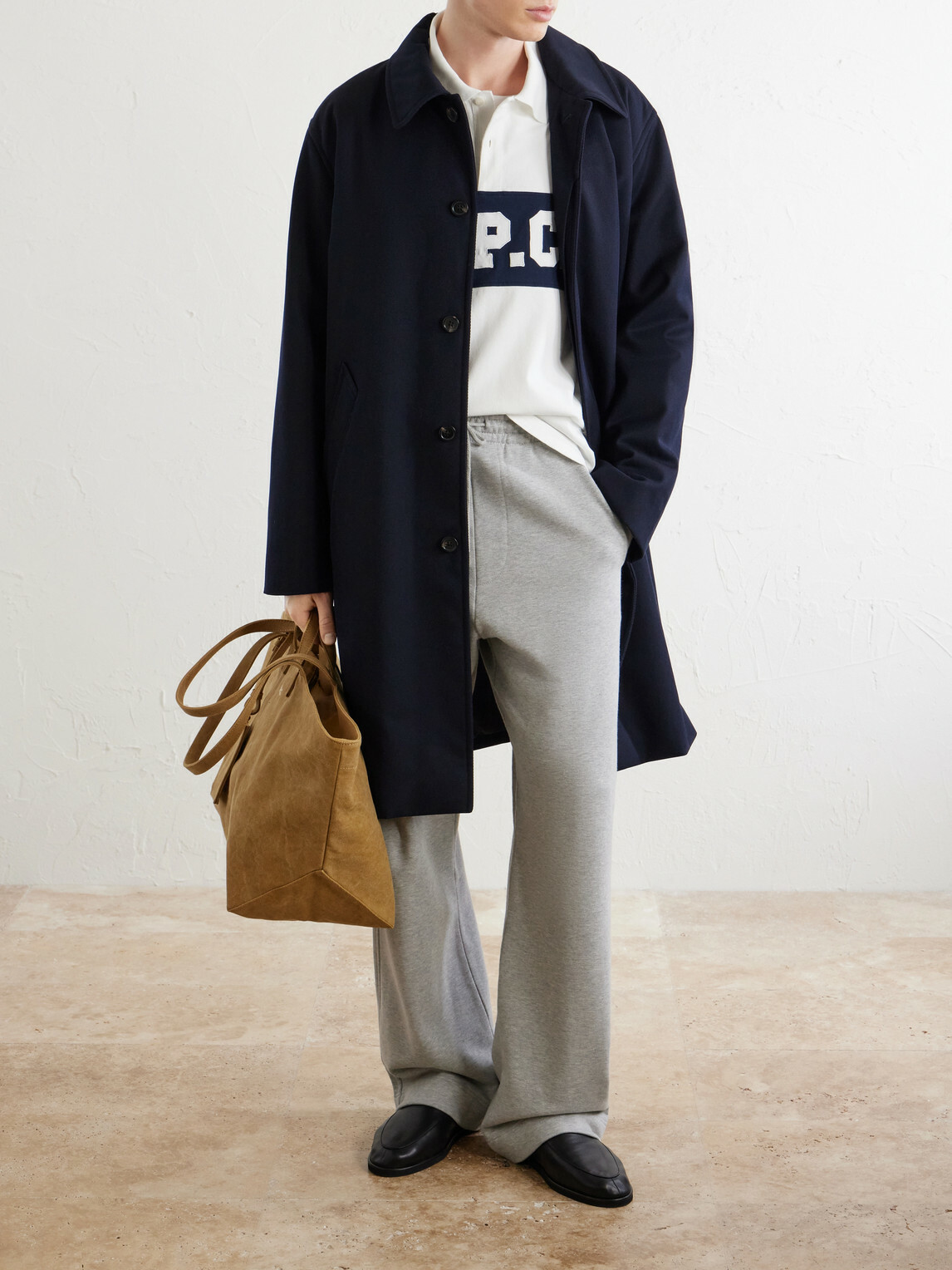 A.P.C. - Mac Hugo gabardine trench coat - Blue