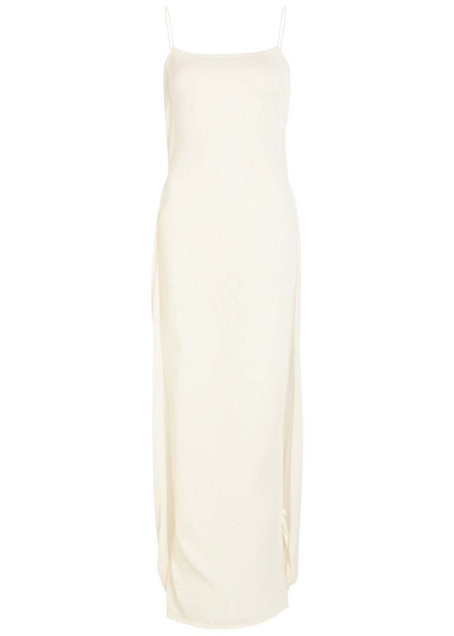 Jacquemus La Robe Maille Plumetis Mesh Maxi Dress Off White