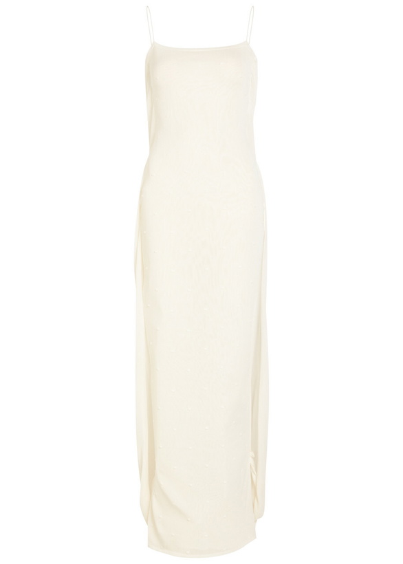 Photo: Jacquemus La Robe Maille Plumetis Mesh Maxi Dress Off White