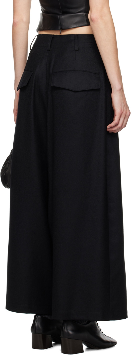 YOHJI YAMAMOTO Black R-Backside Flare Trousers