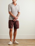 Frescobol Carioca - Felipe Straight-Leg Linen Drawstring Shorts - Brown