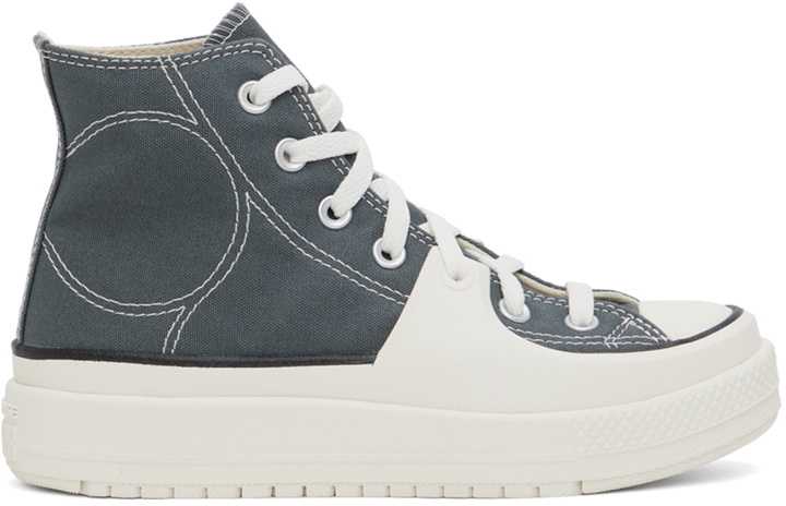 Photo: Converse Gray & White Chuck Taylor All Star Construct Sneakers