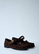 Miu Miu Suede Mary Jane Loafers
