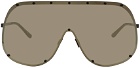 Rick Owens Black & Brown Shielding Sunglasses