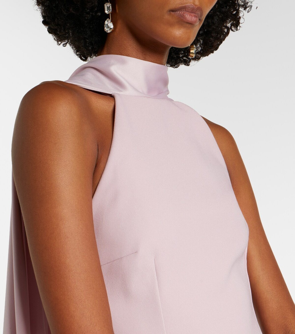 Solace London Cece halterneck crêpe and satin gown