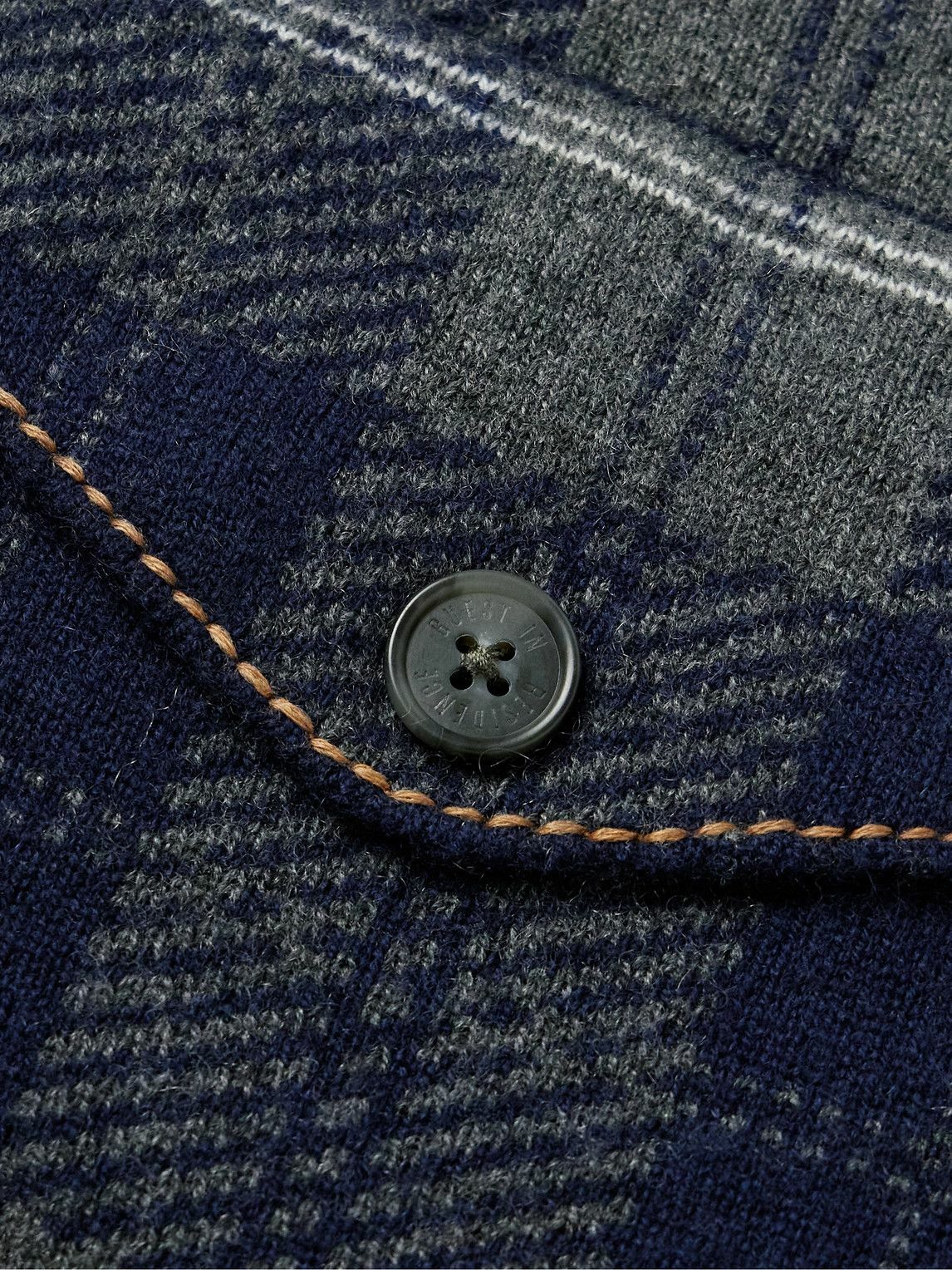Guest In Residence - Checked Wool and Cashmere-Blend Overshirt - Blue