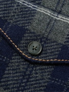 Guest In Residence - Checked Wool and Cashmere-Blend Overshirt - Blue