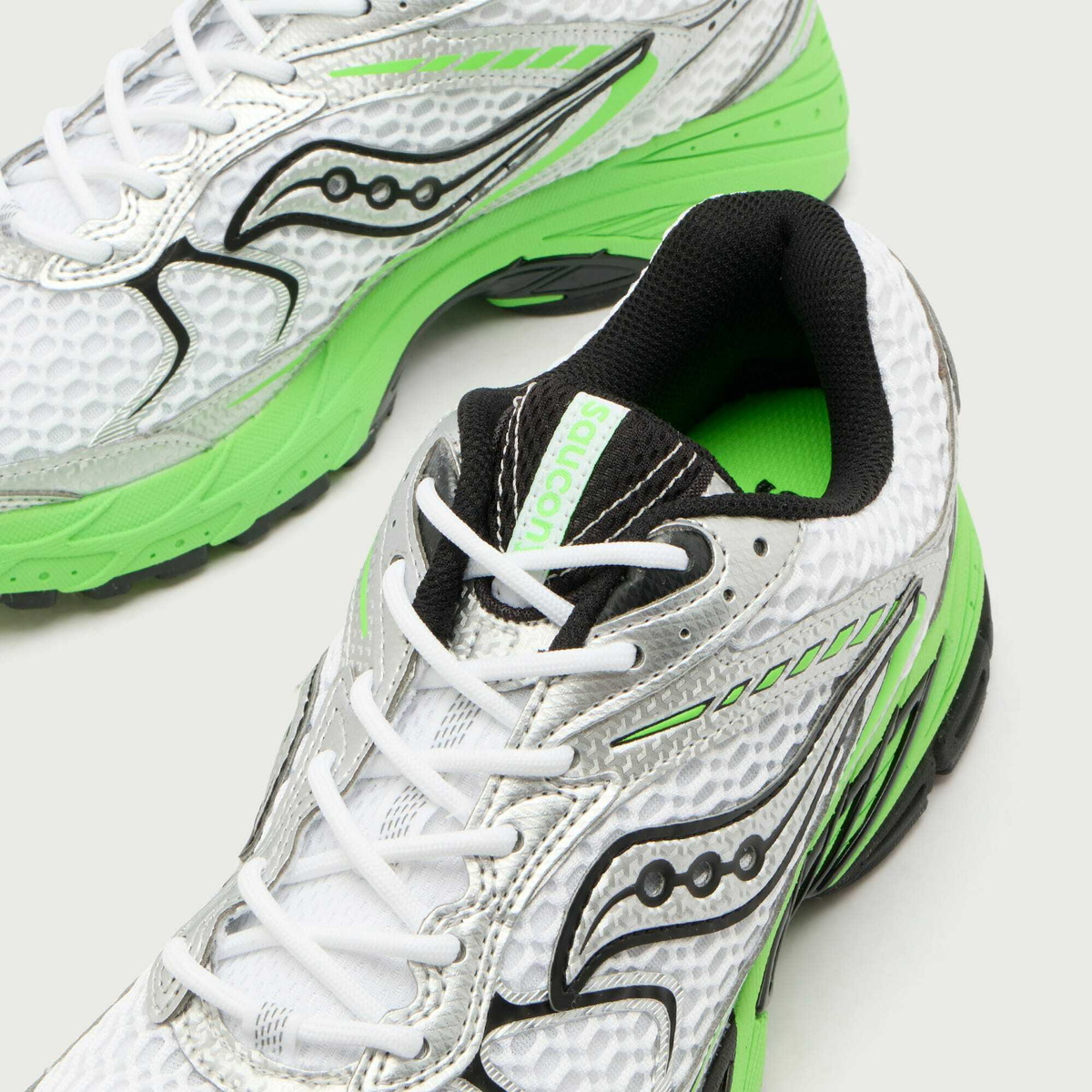Saucony Men's Ride 1 Sneaker in White/Slime