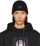 Neil Barrett Black Pierced Wool Beanie