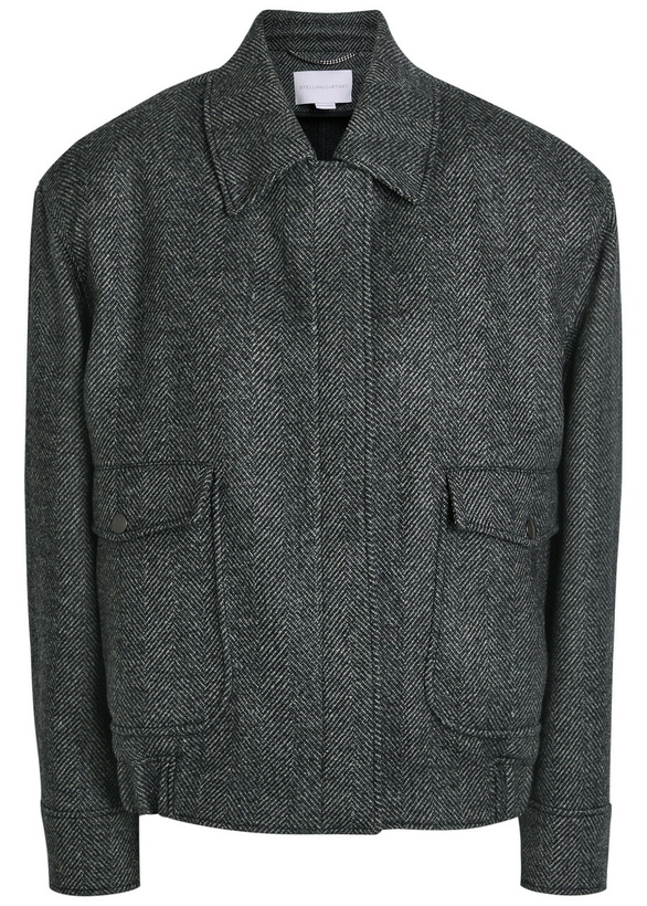 Photo: Stella Mccartney Herringbone Wool Jacket Grey
