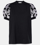 Nina Ricci Polka dot tulle and jersey T-shirt