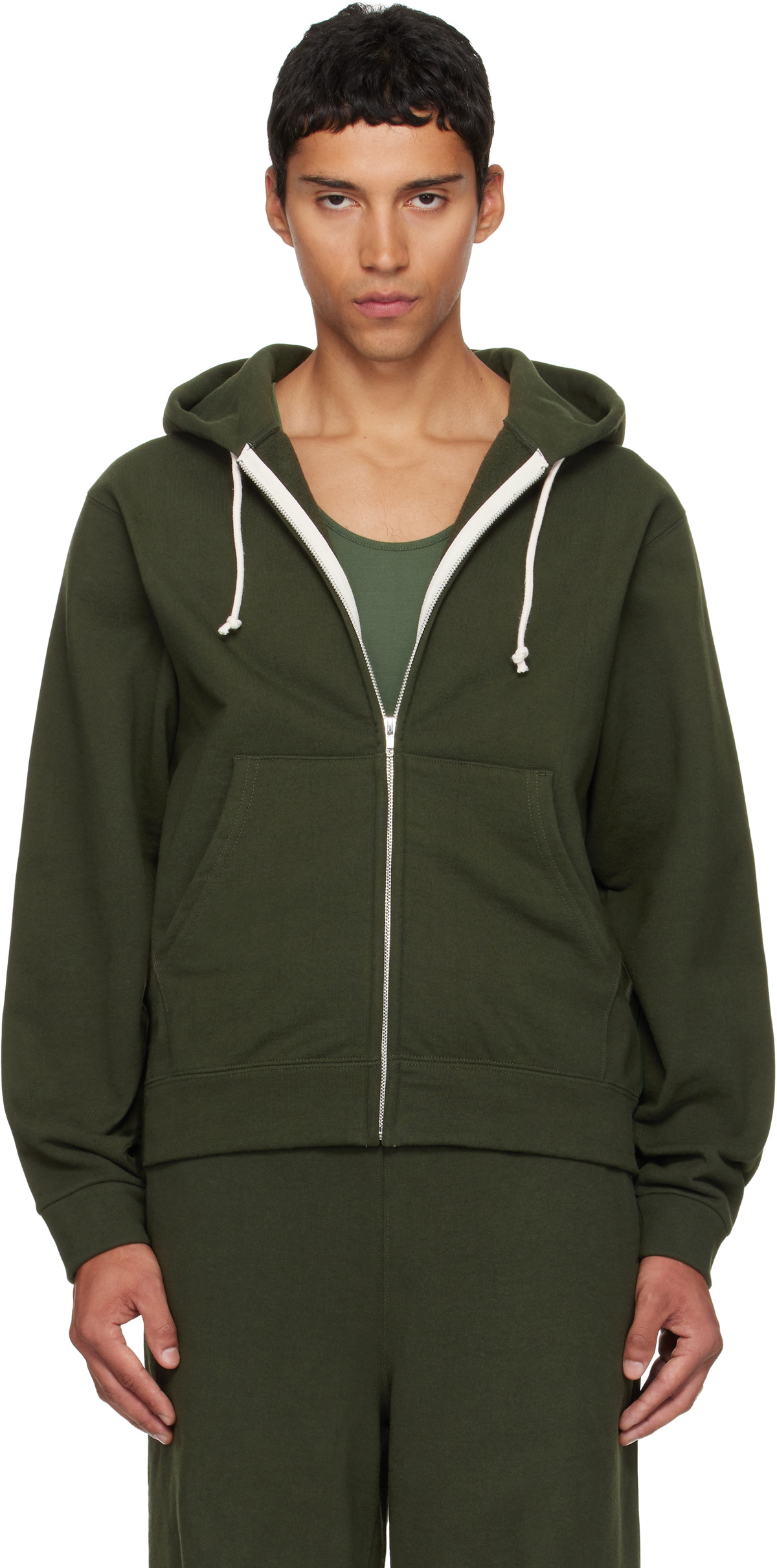 Veneda Carter SSENSE Exclusive Green Zip-Up Hoodie