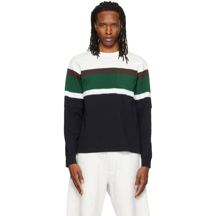 Photo: sacai Black & White Chusen-Dyed Cotton Jersey L/S T-shirt