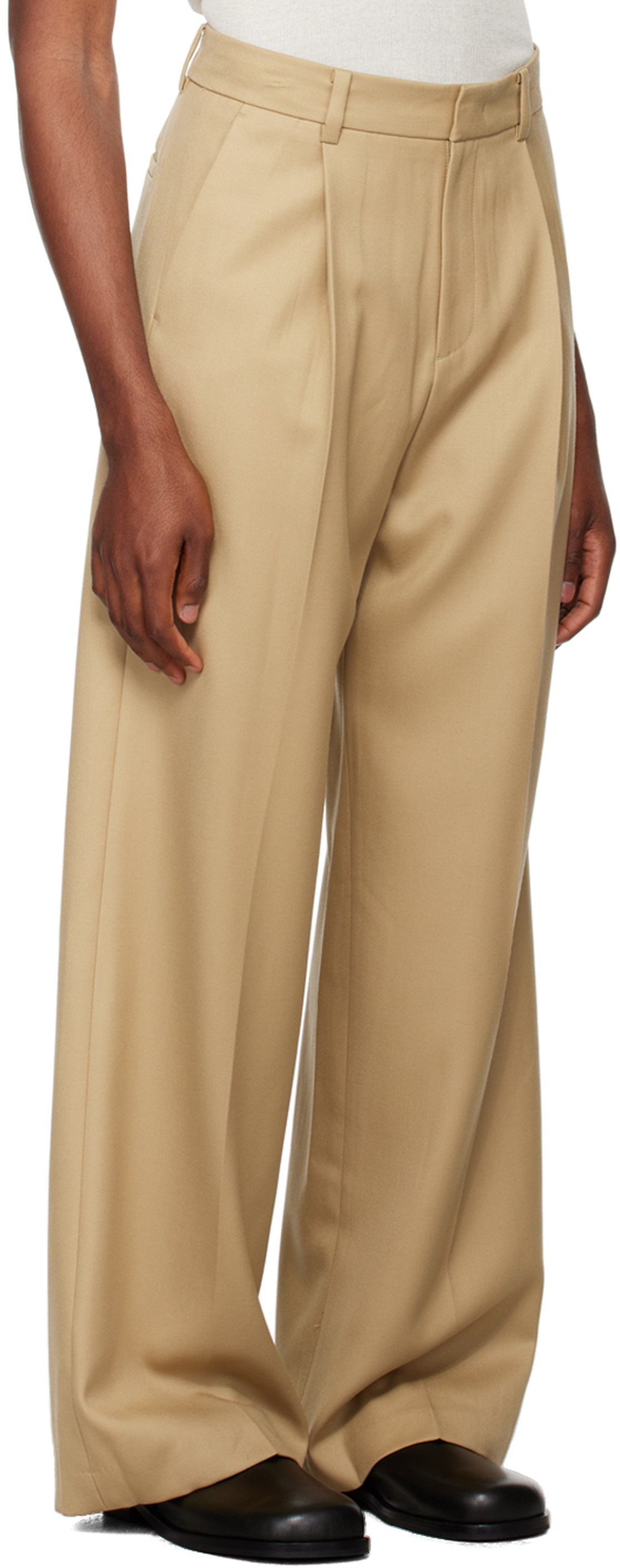 System Beige Wide-Leg Trousers System