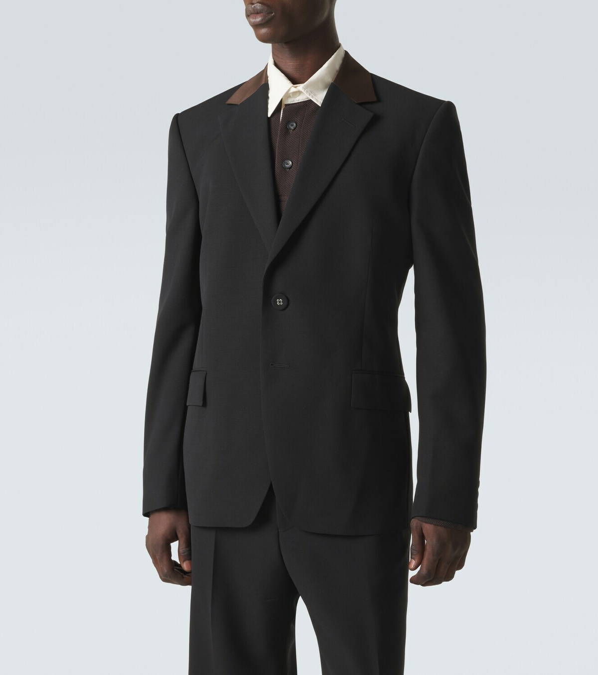 Wales Bonner Alto satin-trimmed virgin wool blazer