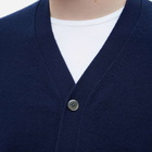 Comme des Garçons SHIRT Men's Knitted V-Neck Cardigan in Navy