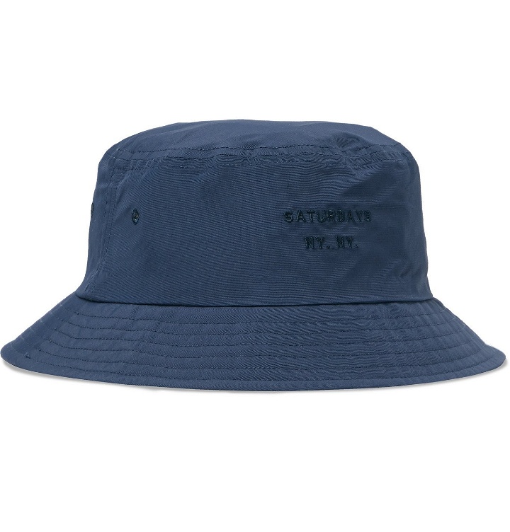 Photo: Saturdays NYC - Logo-Embroidered Twill Bucket Hat - Blue