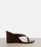 Gianvito Rossi Leather wedge thong sandals