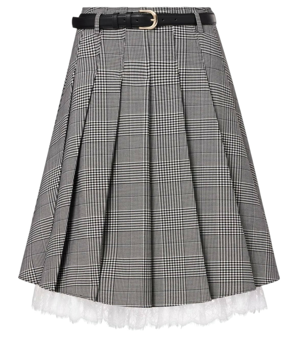 スカート Self Portrait Prince Of Wales Check Pleated Midi Skirt Brown Check Pleated Midi Skirt – self-portrait-US