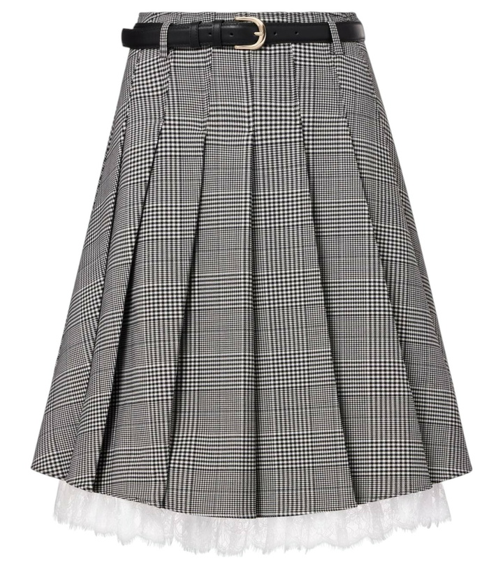 Photo: Self-Portrait Prince of Wales check pleated miniskirt