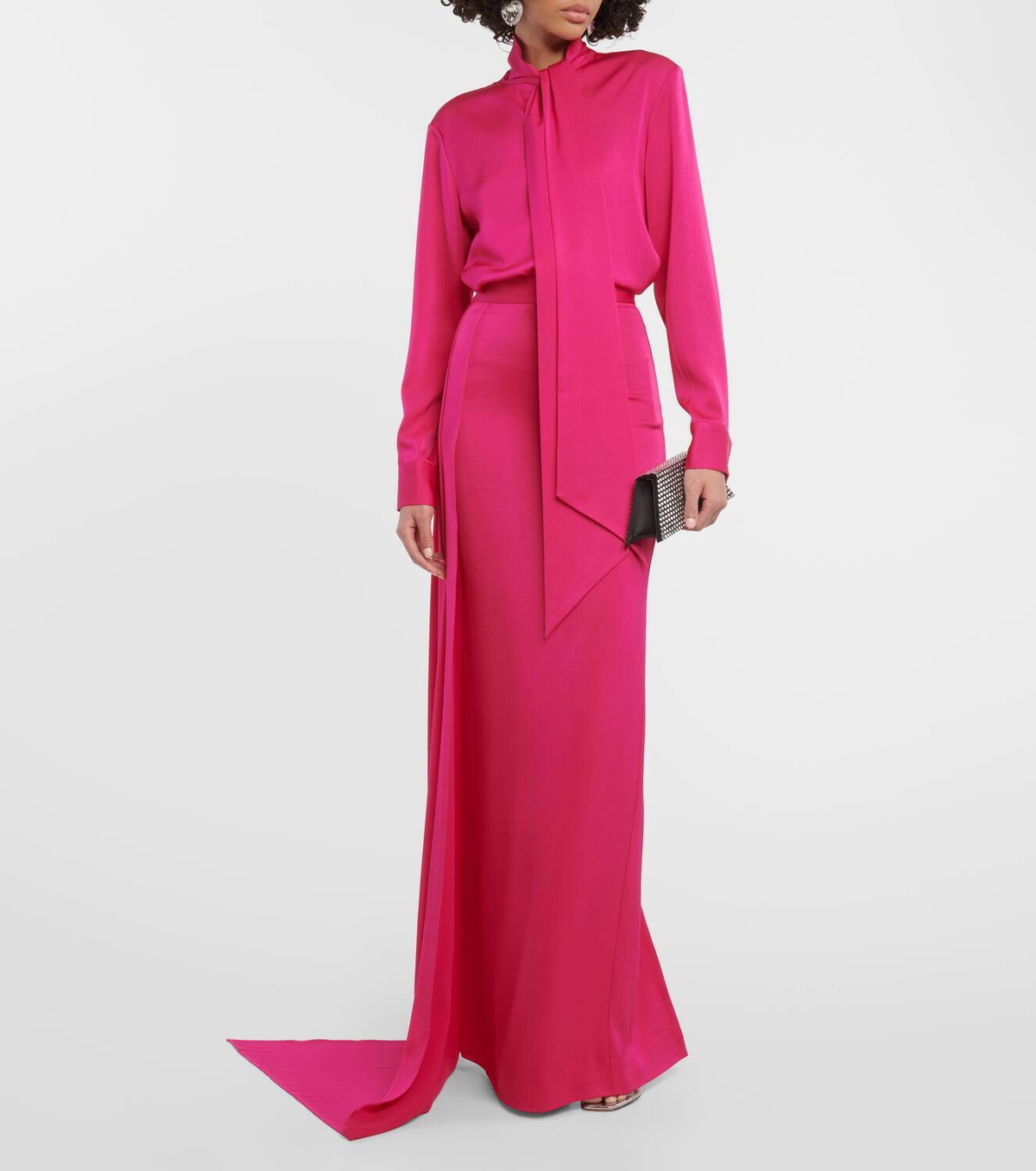 Alex Perry Draped satin maxi skirt