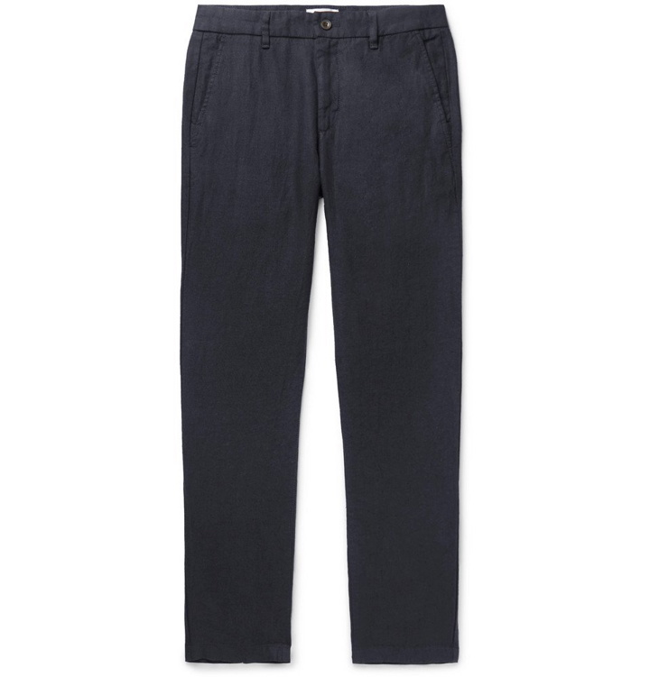 Photo: NN07 - Karl Slim-Fit Tapered Linen Trousers - Navy