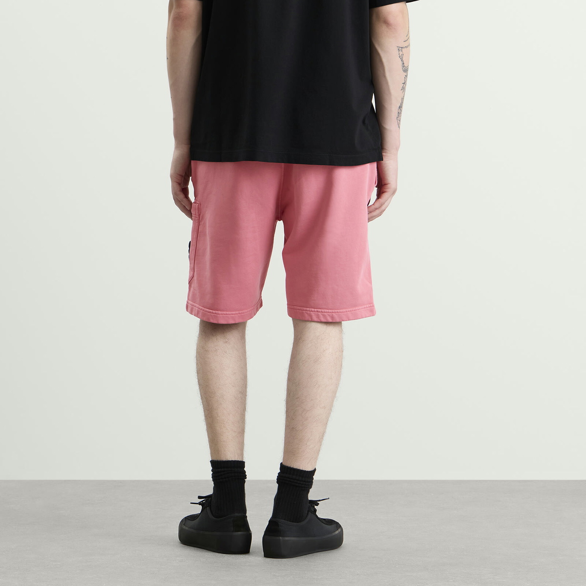 Stone Island Men's Organic Cotton Fleece Shorts in Geranium