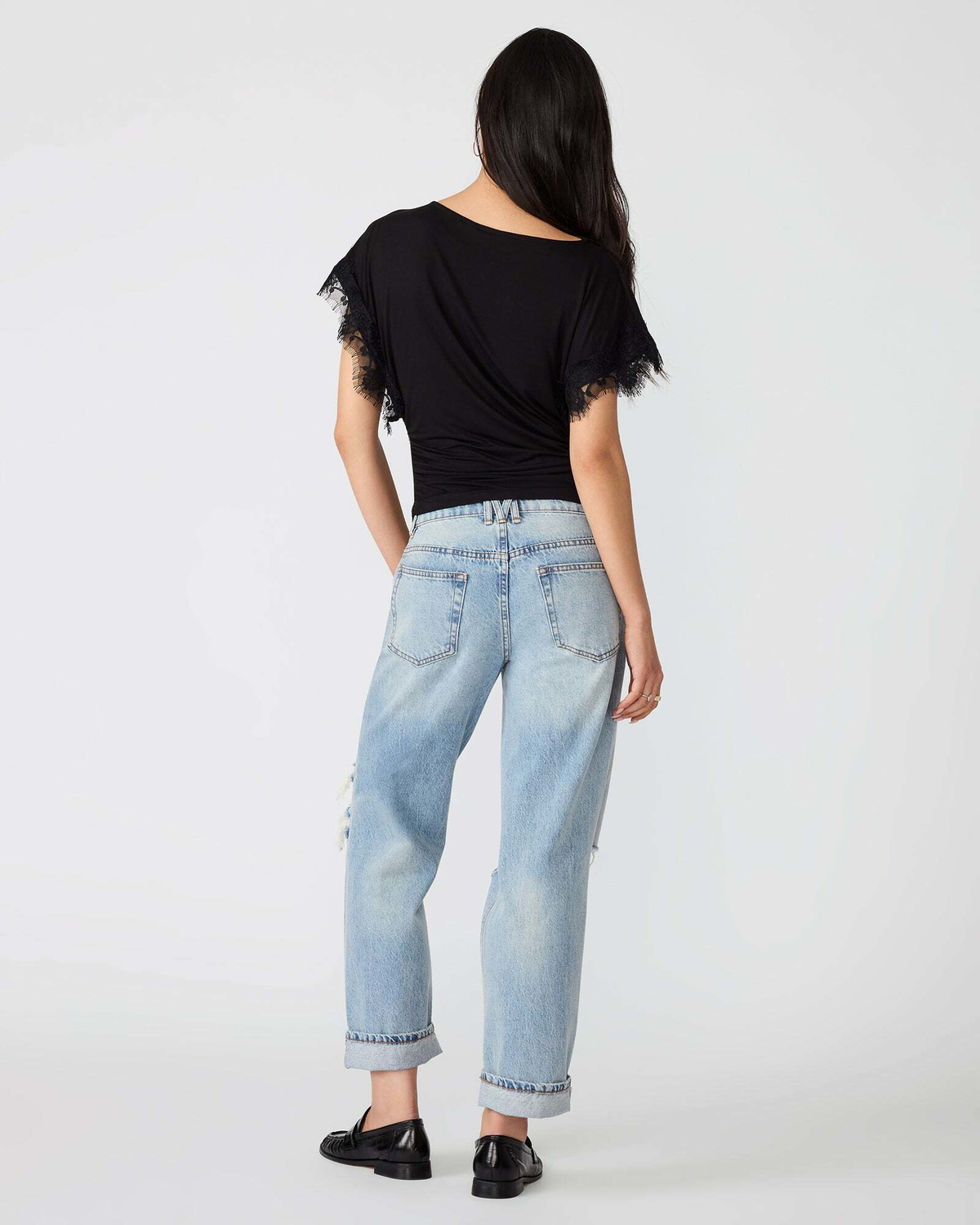 Steve Madden Paloma Knit Top in Black