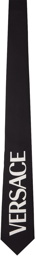Versace Black Silk Logo Tie