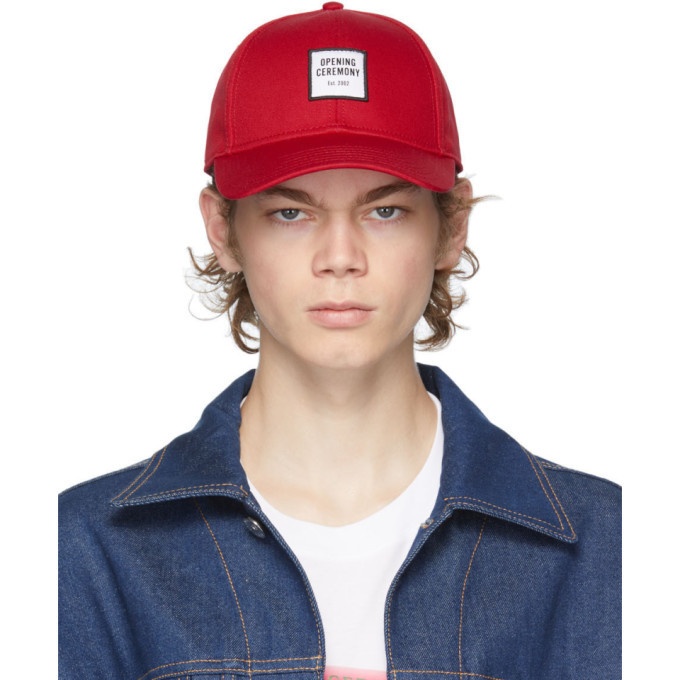 Photo: Opening Ceremony Red Embroidered Logo Cap