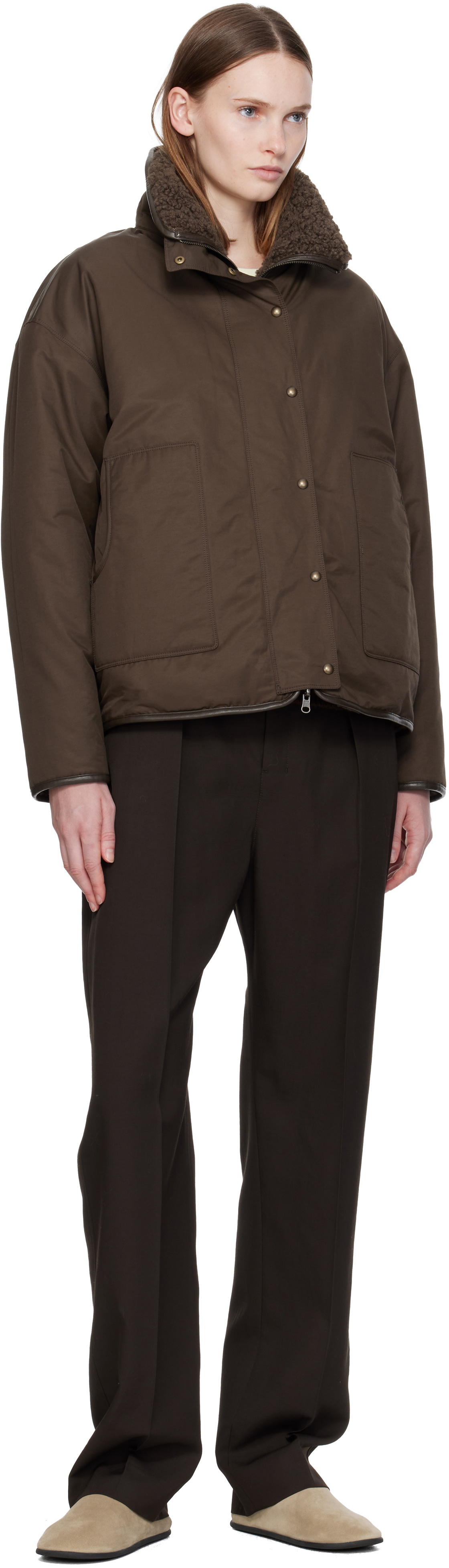 Nothing Written Brown Pooh Reversible Faux-Shearling Jacket