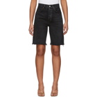 AGOLDE Black Denim 90s Mid-Rise Loose Shorts