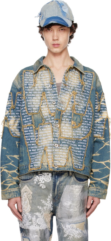 Photo: Who Decides War Blue Overlay Denim Jacket