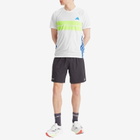 Adidas Running adidas Adizero Run T-Shirt in White/Lucid Lemon