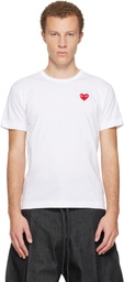 COMME des GARÇONS PLAY White Basic Red Emblem T-shirt