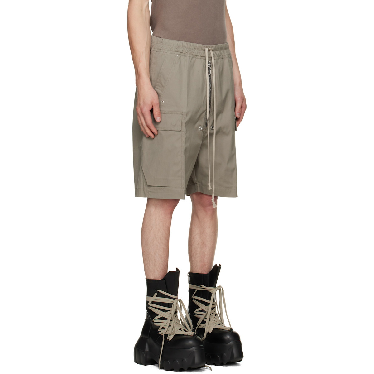 Rick Owens Gray Tower Cargobela Shorts