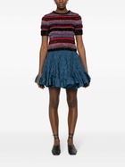 Molly Goddard Blue Mattia Shirred Mini Skirt