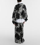 Dries Van Noten Floral pleated cotton jersey sweatpants