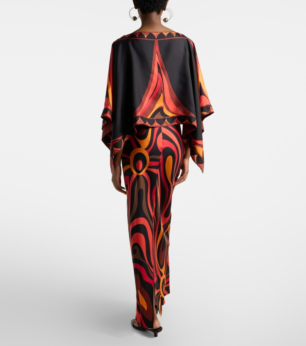 Pucci Marmo and Fari caped silk twill gown