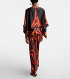 Pucci Marmo and Fari caped silk twill gown