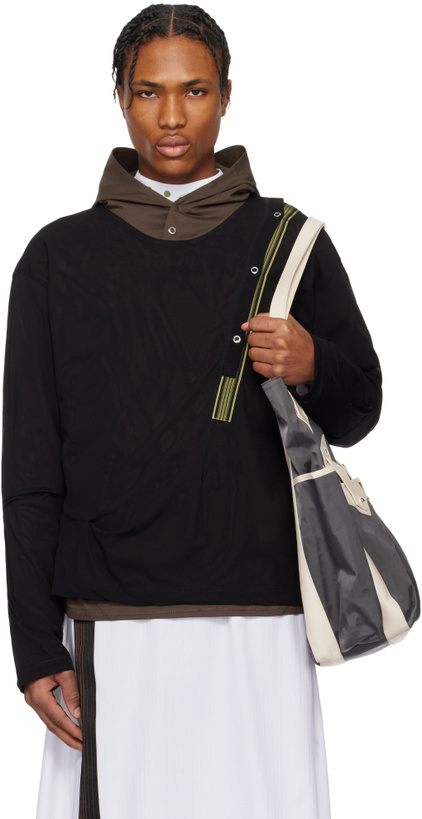 Photo: Kiko Kostadinov Brown & Black Inex Hoodie