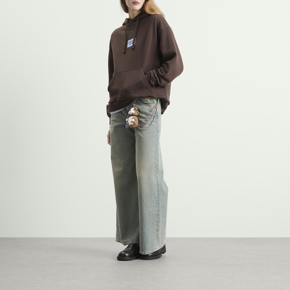 Charles Jeffrey Loverboy Women's Rabbit Ears Hoodie in Brown/Light Blue