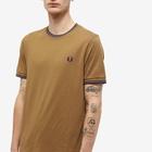 Fred Perry Authentic Men's Twin Tipped T-Shirt in Shaded Stone