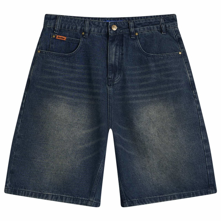 Photo: Butter Goods Men's Baggy Denim Shorts in Vintage Indigo Wash